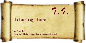Thiering Imre névjegykártya